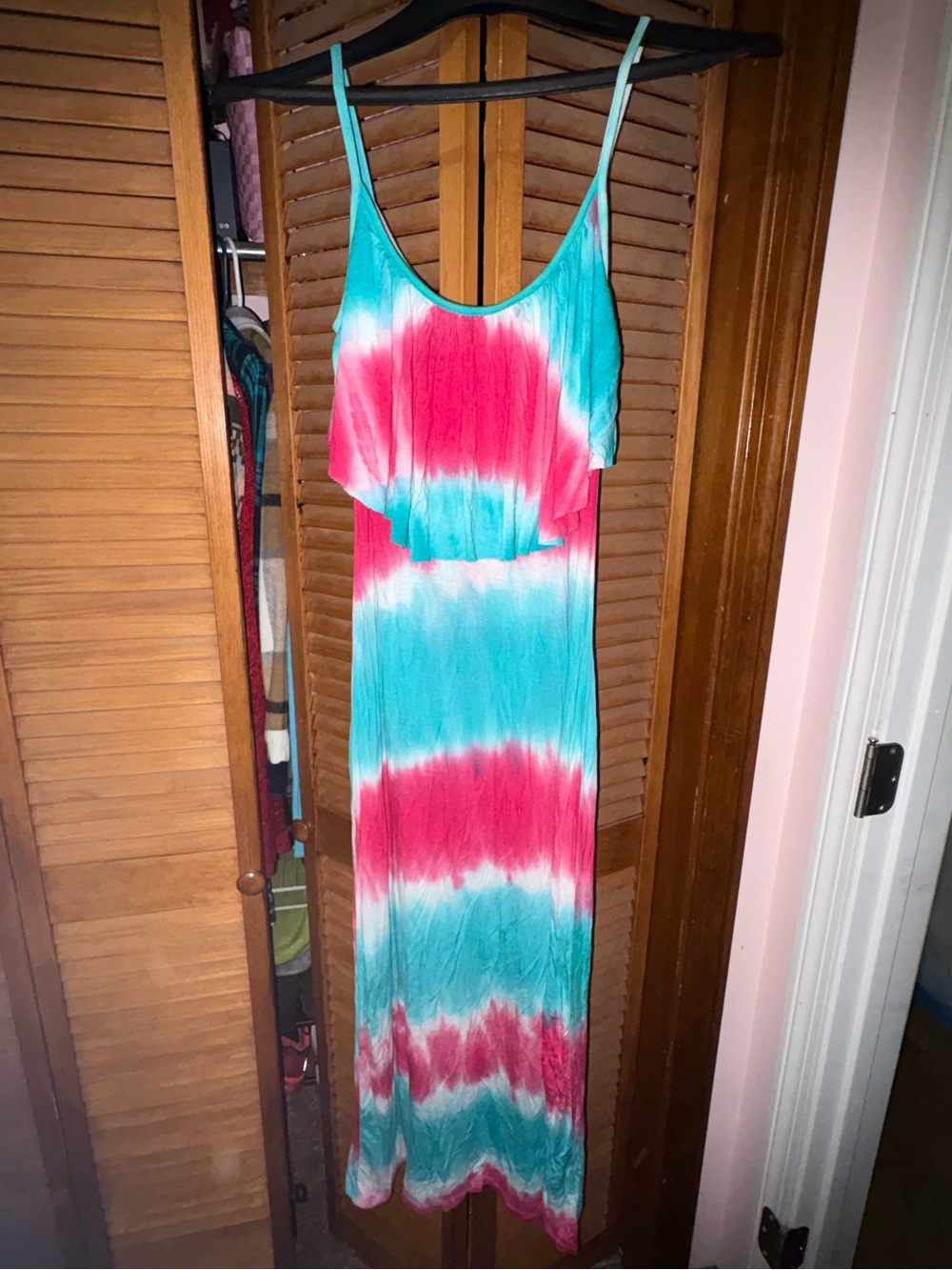 Tie dye maxi dress.